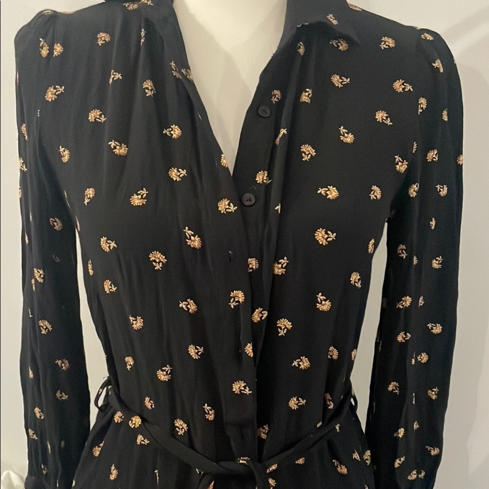 Pepe Jeans Elegant Black and Gold Women's Dress - Picture 3 of 7